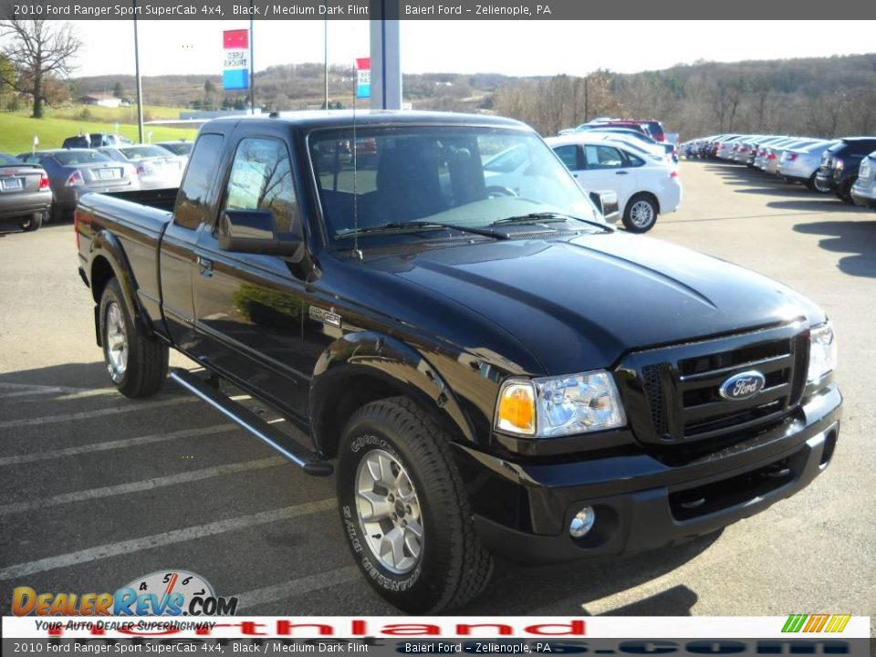 2010 Ford Ranger Sport SuperCab 4x4 Black / Medium Dark Flint Photo #4