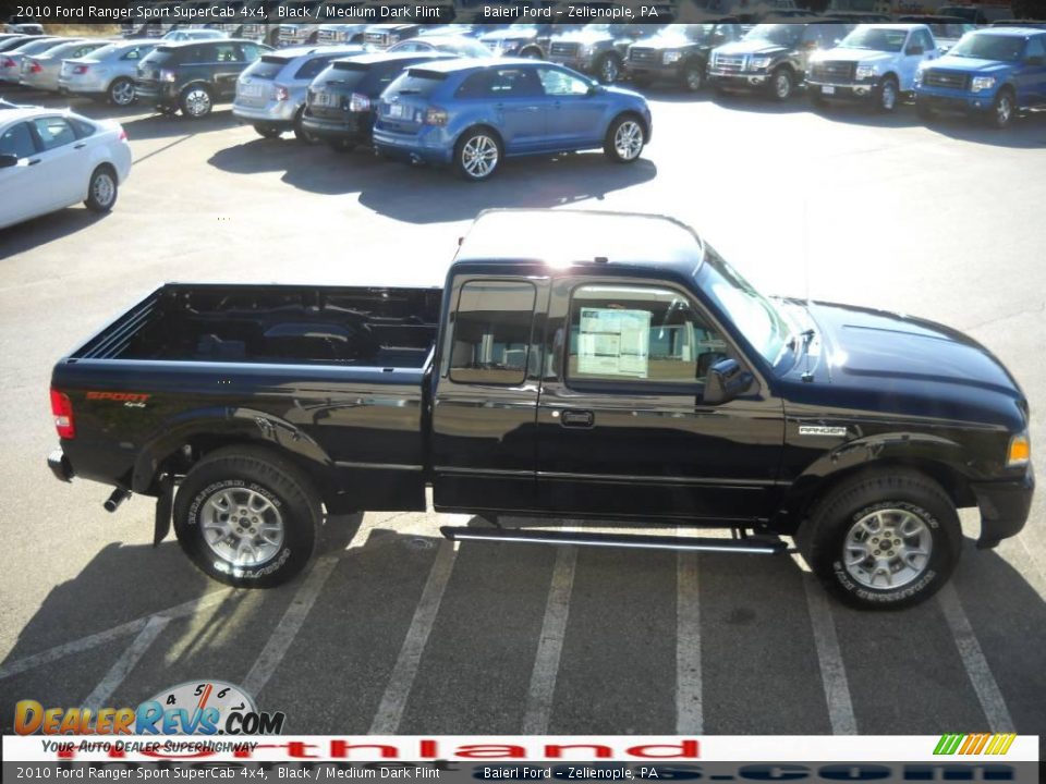 2010 Ford Ranger Sport SuperCab 4x4 Black / Medium Dark Flint Photo #5