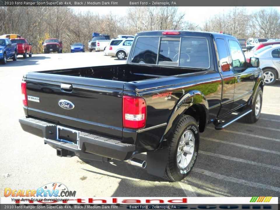 2010 Ford Ranger Sport SuperCab 4x4 Black / Medium Dark Flint Photo #7