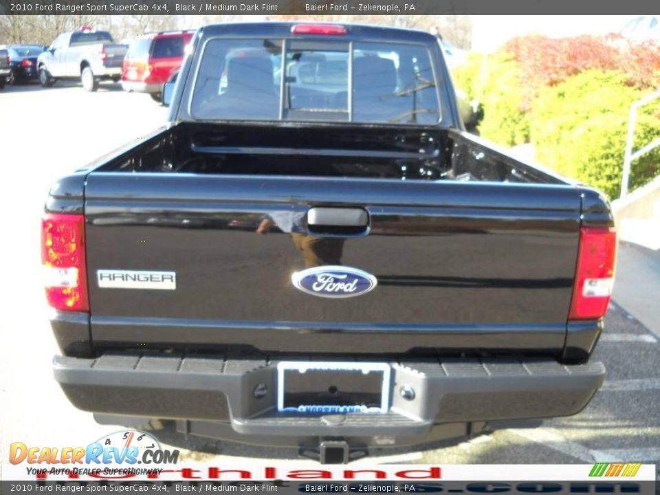 2010 Ford Ranger Sport SuperCab 4x4 Black / Medium Dark Flint Photo #8