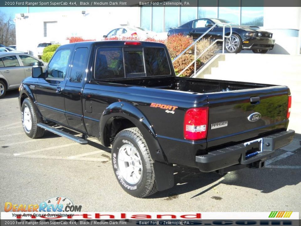 2010 Ford Ranger Sport SuperCab 4x4 Black / Medium Dark Flint Photo #9