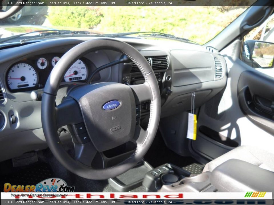 2010 Ford Ranger Sport SuperCab 4x4 Black / Medium Dark Flint Photo #11