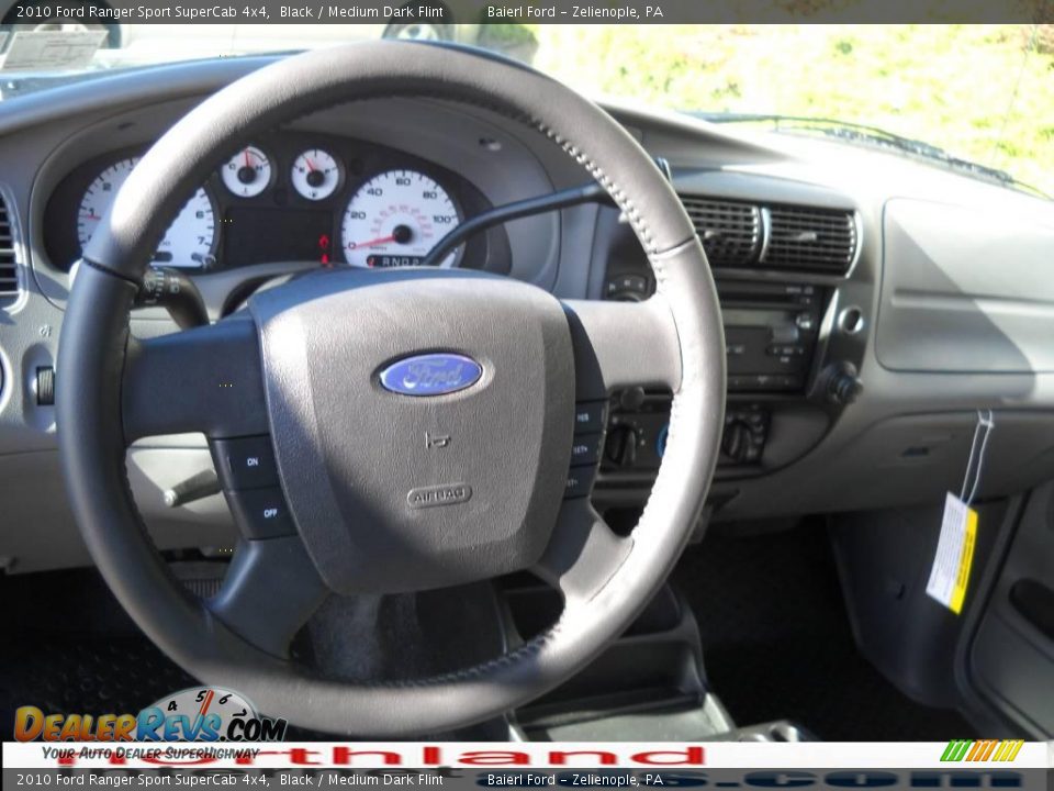 2010 Ford Ranger Sport SuperCab 4x4 Black / Medium Dark Flint Photo #15