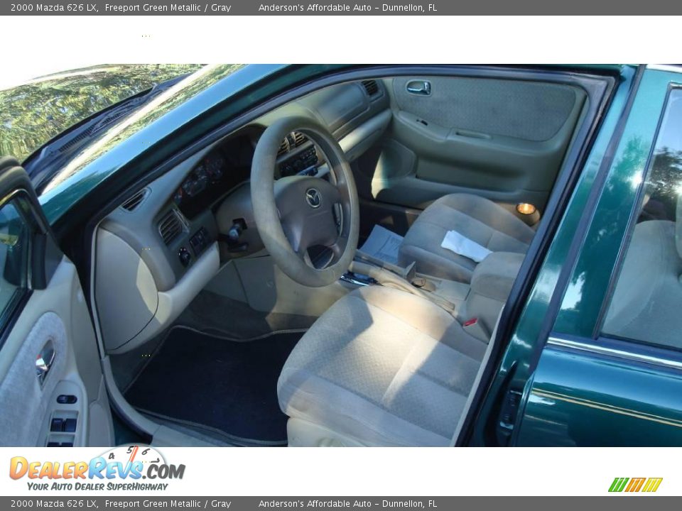 2000 Mazda 626 LX Freeport Green Metallic / Gray Photo #10