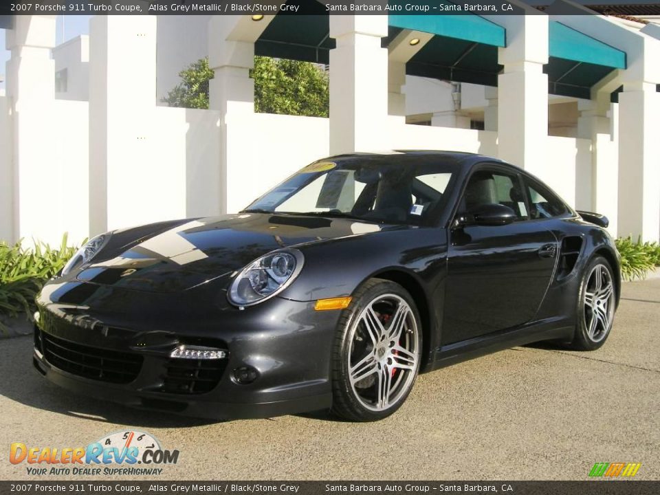 2007 Porsche 911 Turbo Coupe Atlas Grey Metallic / Black/Stone Grey Photo #1