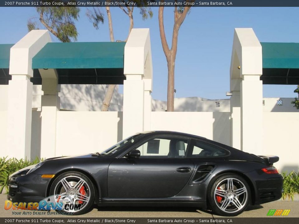 2007 Porsche 911 Turbo Coupe Atlas Grey Metallic / Black/Stone Grey Photo #3