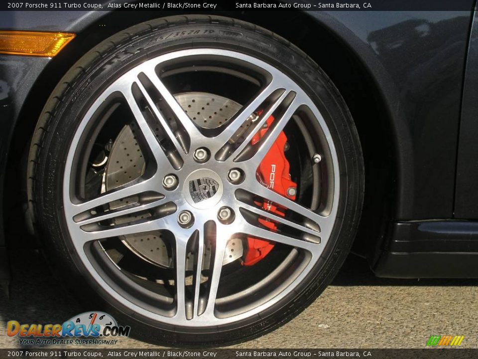 2007 Porsche 911 Turbo Coupe Atlas Grey Metallic / Black/Stone Grey Photo #4