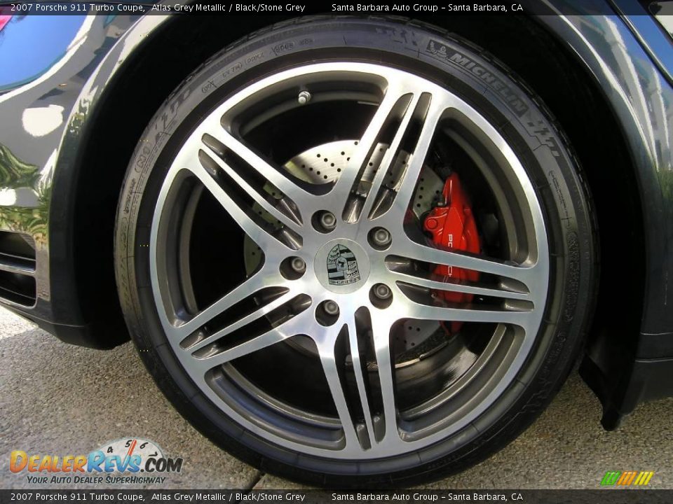 2007 Porsche 911 Turbo Coupe Atlas Grey Metallic / Black/Stone Grey Photo #7