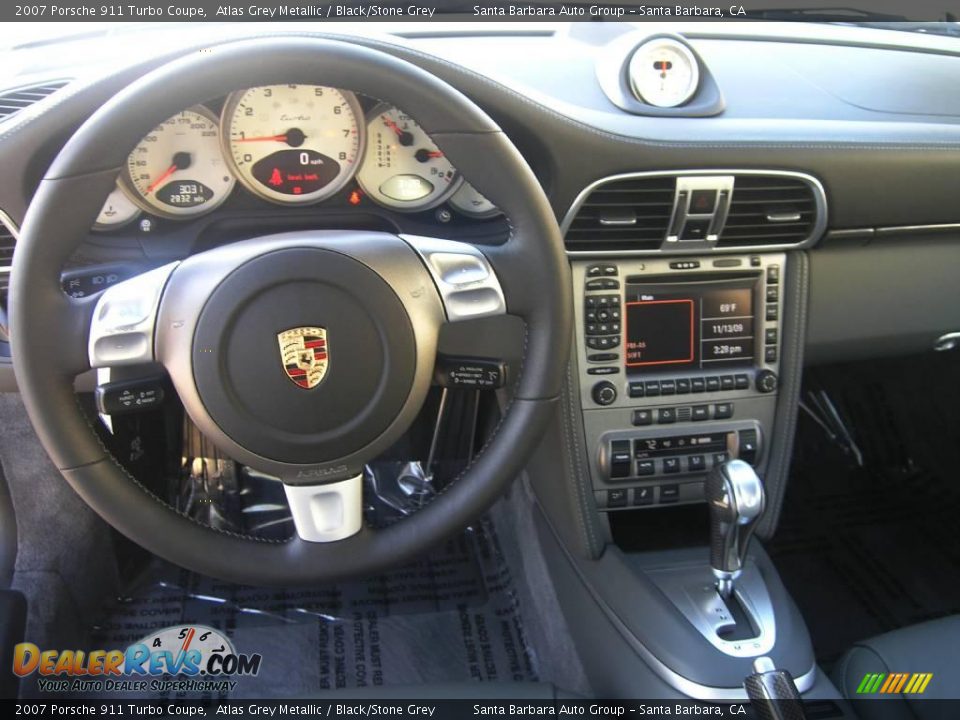 2007 Porsche 911 Turbo Coupe Atlas Grey Metallic / Black/Stone Grey Photo #10
