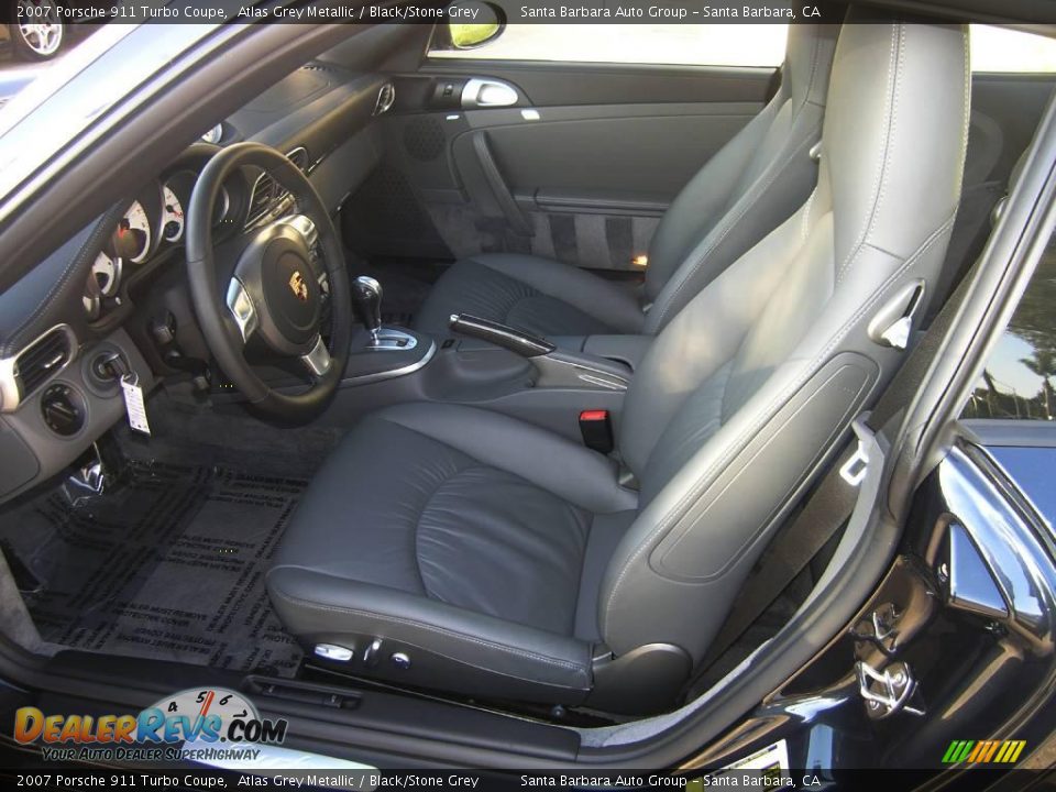 2007 Porsche 911 Turbo Coupe Atlas Grey Metallic / Black/Stone Grey Photo #17