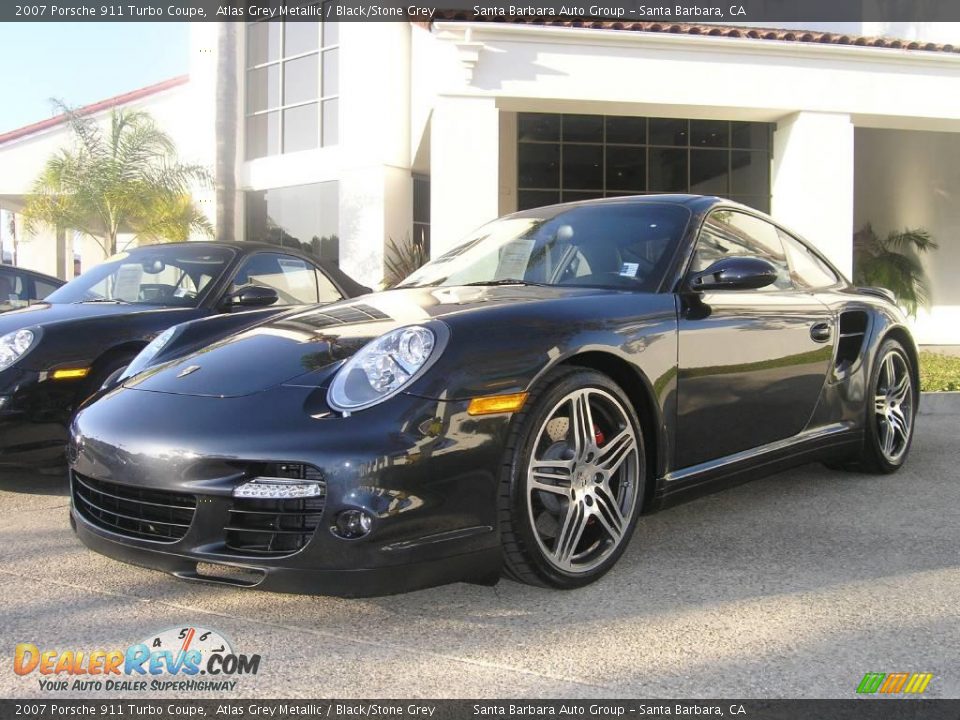 2007 Porsche 911 Turbo Coupe Atlas Grey Metallic / Black/Stone Grey Photo #25
