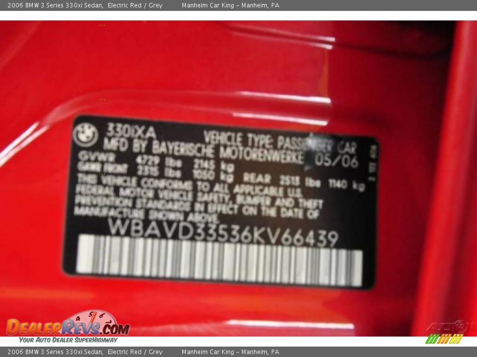 2006 BMW 3 Series 330xi Sedan Electric Red / Grey Photo #33