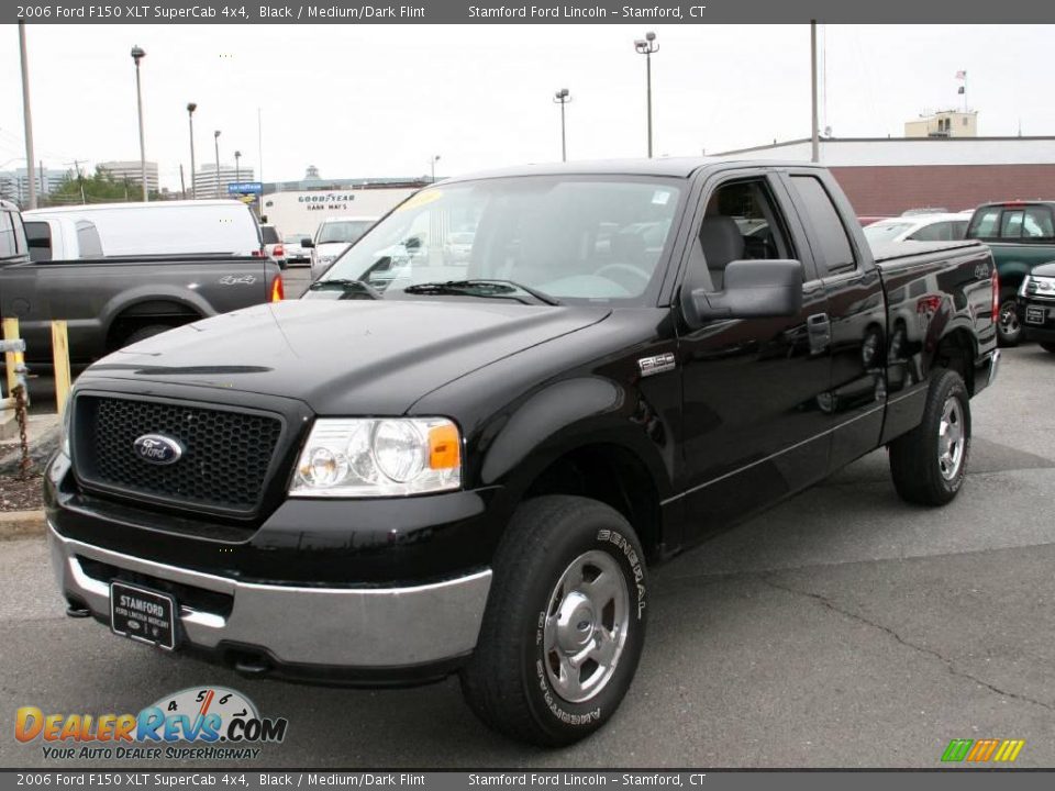 2006 Ford F150 XLT SuperCab 4x4 Black / Medium/Dark Flint Photo #1