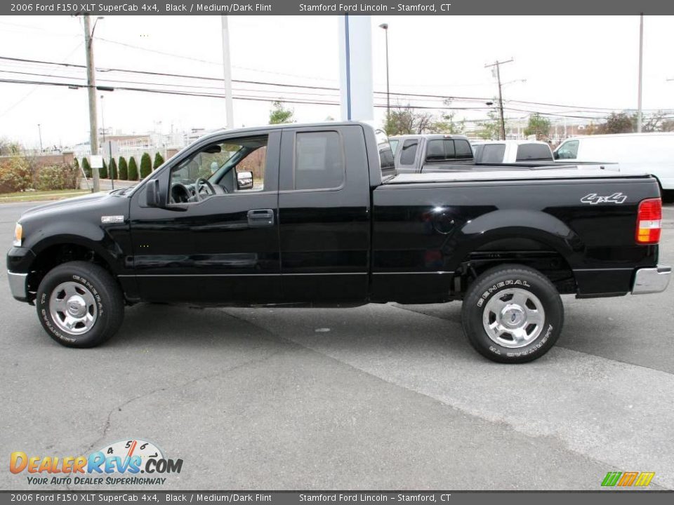 2006 Ford F150 XLT SuperCab 4x4 Black / Medium/Dark Flint Photo #10