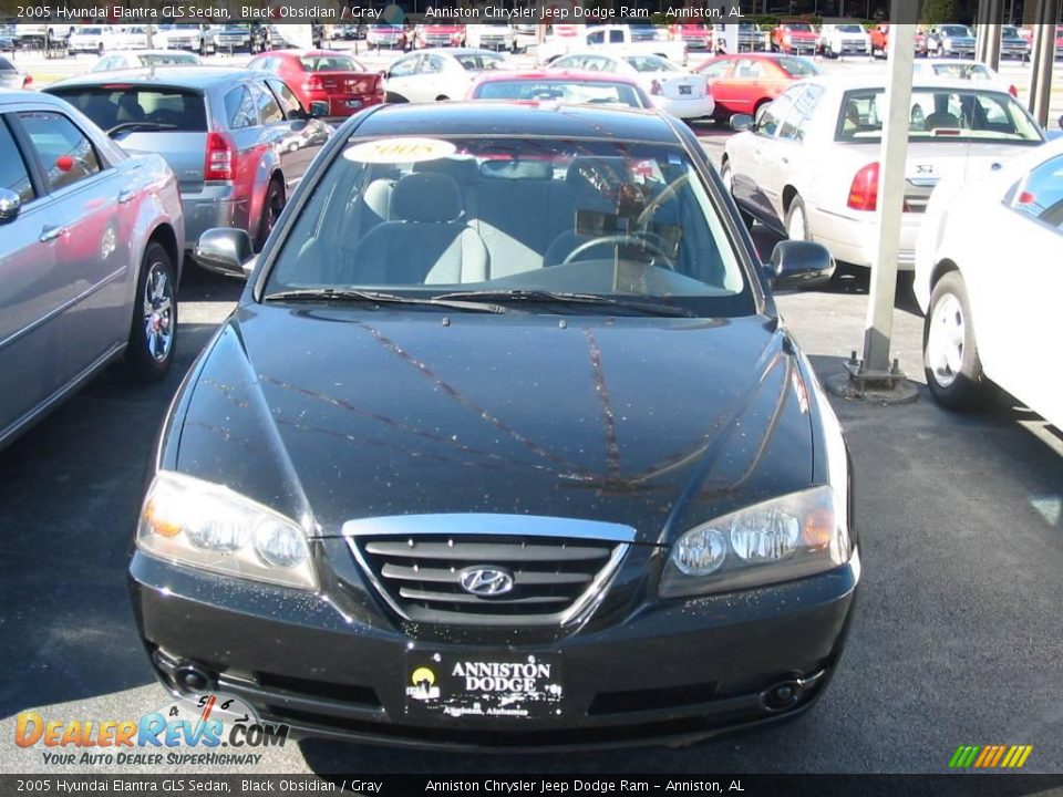 2005 Hyundai Elantra GLS Sedan Black Obsidian / Gray Photo #4