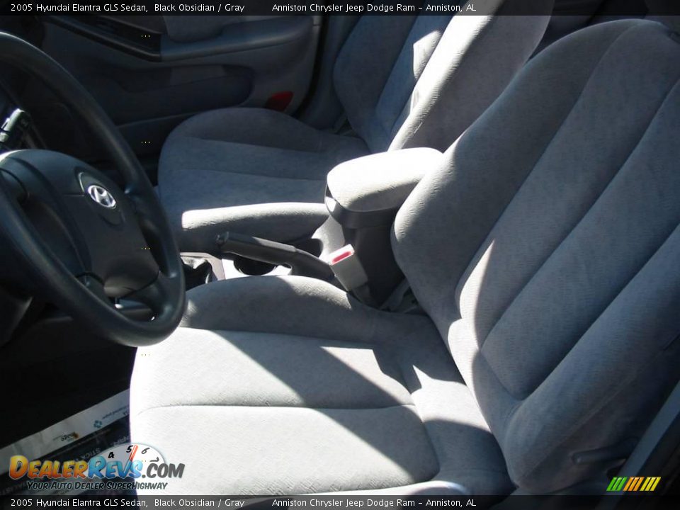 2005 Hyundai Elantra GLS Sedan Black Obsidian / Gray Photo #6
