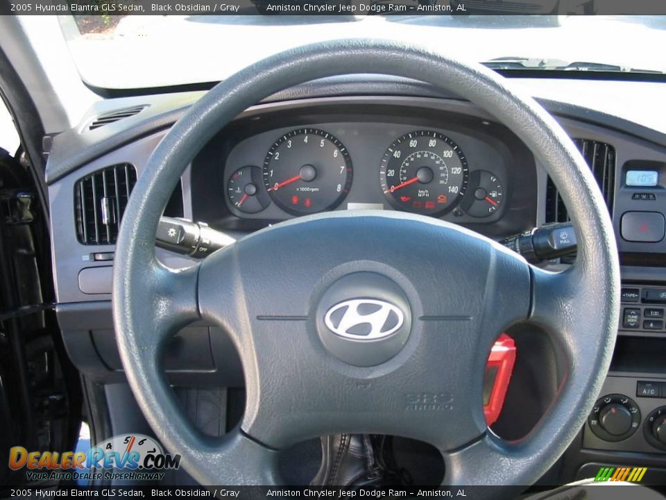 2005 Hyundai Elantra GLS Sedan Black Obsidian / Gray Photo #12