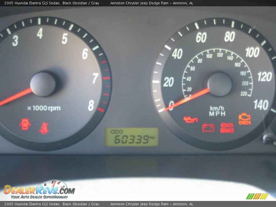 2005 Hyundai Elantra GLS Sedan Black Obsidian / Gray Photo #13