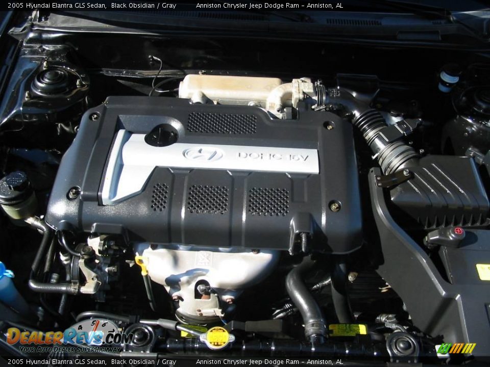 2005 Hyundai Elantra GLS Sedan Black Obsidian / Gray Photo #15