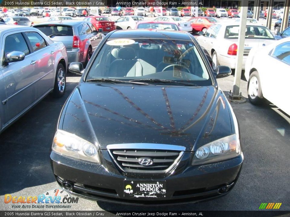 2005 Hyundai Elantra GLS Sedan Black Obsidian / Gray Photo #16