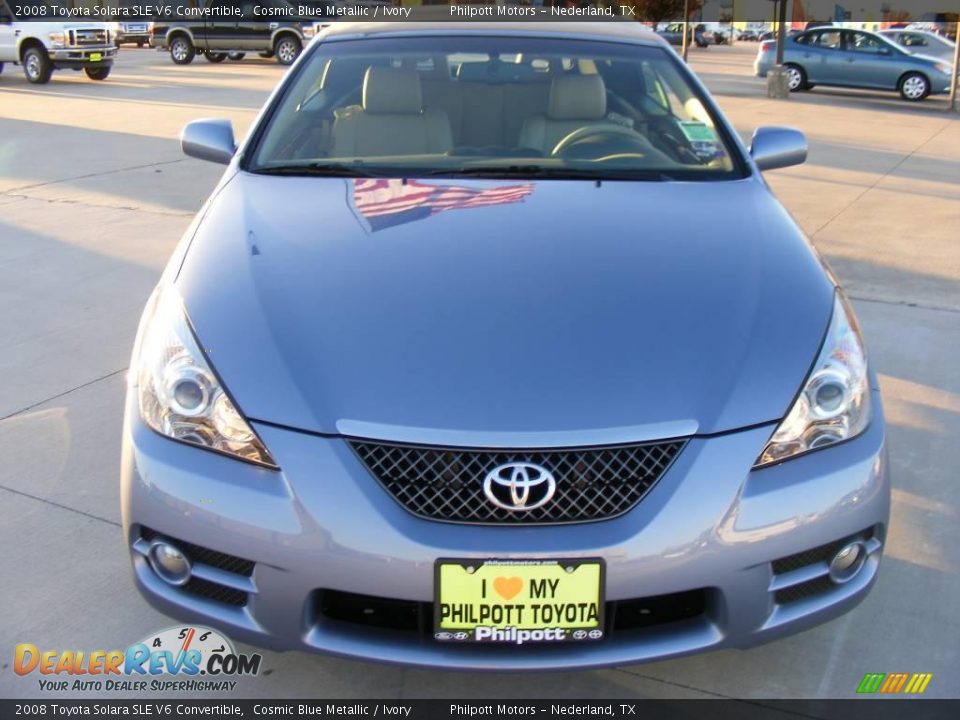 2008 Toyota Solara SLE V6 Convertible Cosmic Blue Metallic / Ivory Photo #3