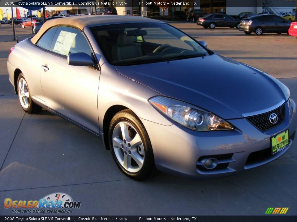 2008 Toyota Solara SLE V6 Convertible Cosmic Blue Metallic / Ivory Photo #4