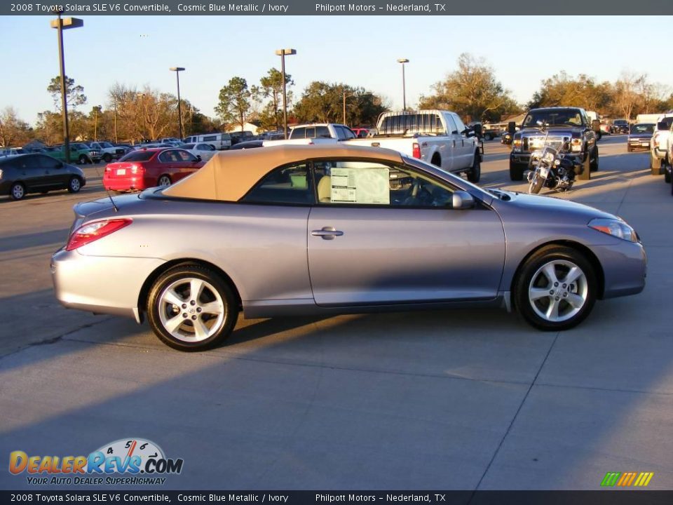 2008 Toyota Solara SLE V6 Convertible Cosmic Blue Metallic / Ivory Photo #5