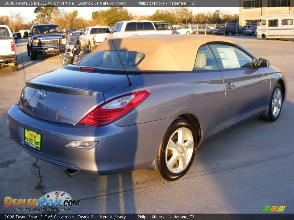 2008 Toyota Solara SLE V6 Convertible Cosmic Blue Metallic / Ivory Photo #6