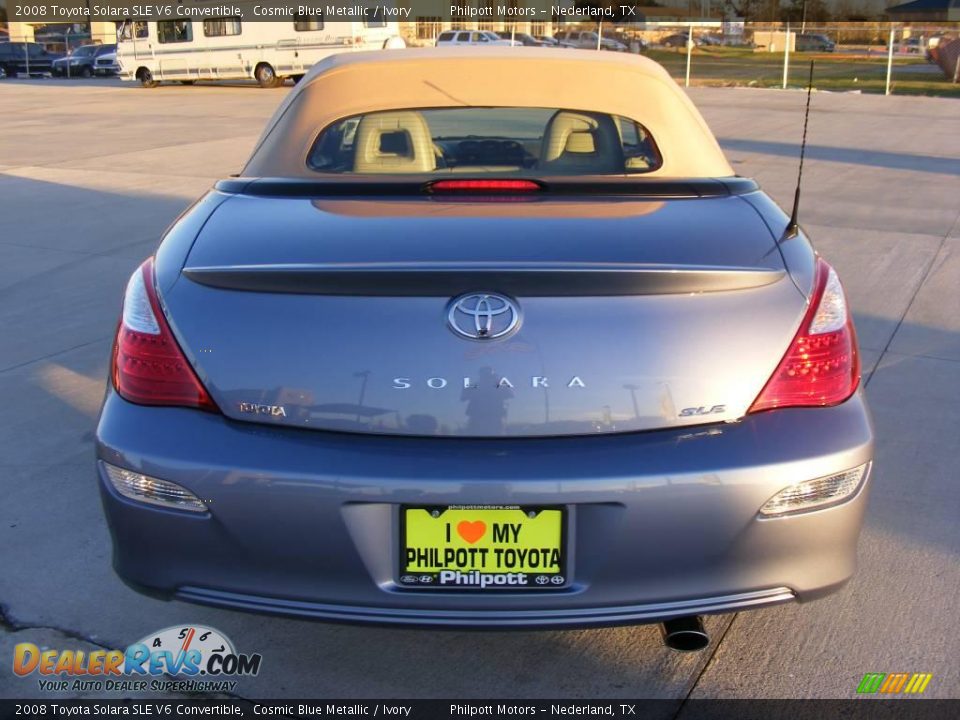 2008 Toyota Solara SLE V6 Convertible Cosmic Blue Metallic / Ivory Photo #7