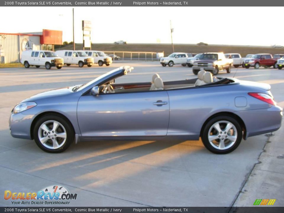 2008 Toyota Solara SLE V6 Convertible Cosmic Blue Metallic / Ivory Photo #19