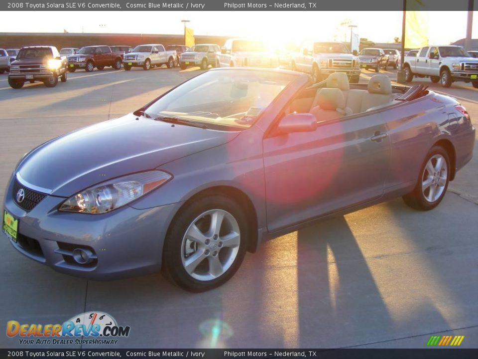 2008 Toyota Solara SLE V6 Convertible Cosmic Blue Metallic / Ivory Photo #20