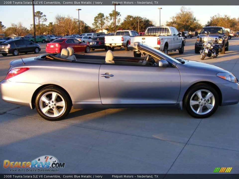 2008 Toyota Solara SLE V6 Convertible Cosmic Blue Metallic / Ivory Photo #22