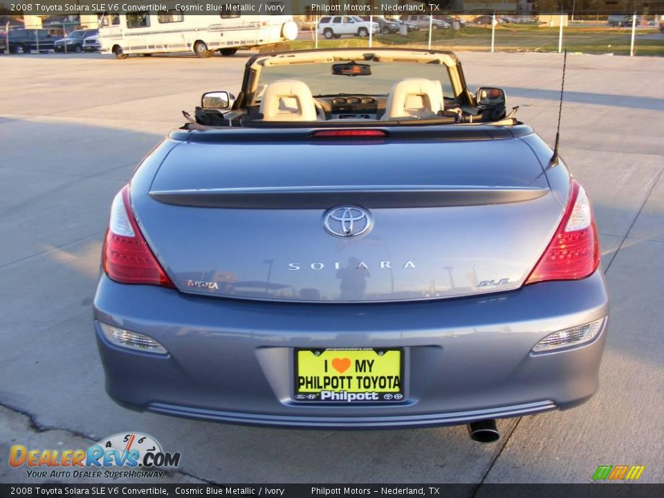 2008 Toyota Solara SLE V6 Convertible Cosmic Blue Metallic / Ivory Photo #23