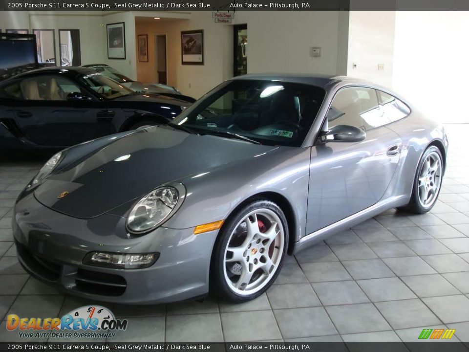 2005 Porsche 911 Carrera S Coupe Seal Grey Metallic / Dark Sea Blue Photo #1