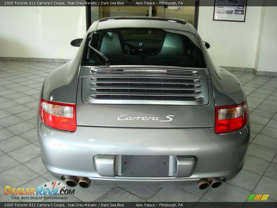 2005 Porsche 911 Carrera S Coupe Seal Grey Metallic / Dark Sea Blue Photo #4