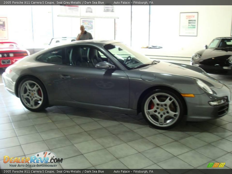 2005 Porsche 911 Carrera S Coupe Seal Grey Metallic / Dark Sea Blue Photo #6