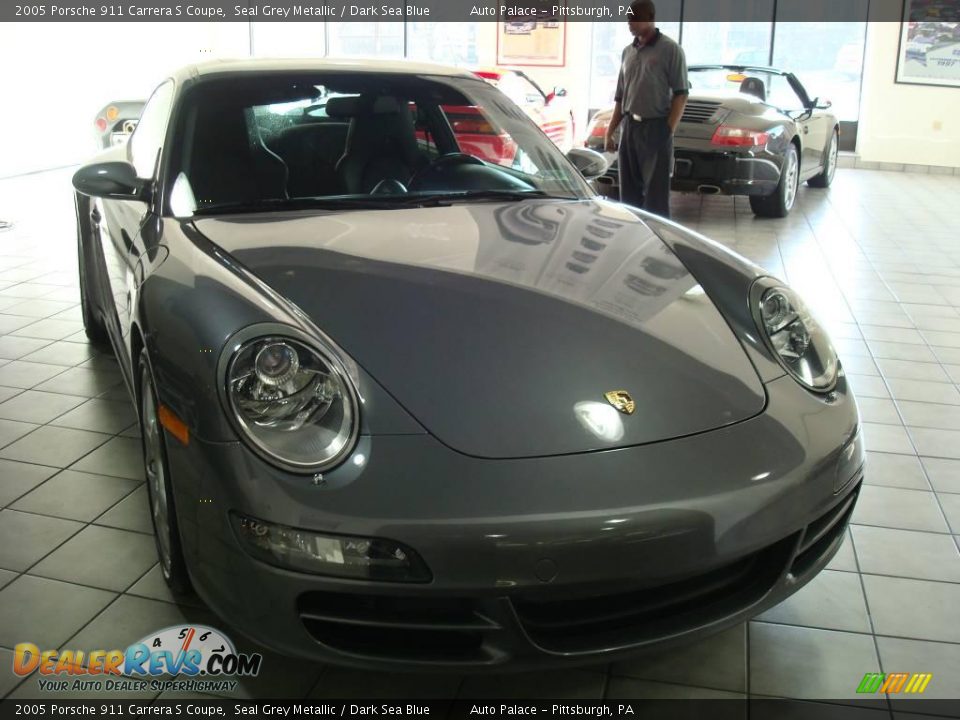 2005 Porsche 911 Carrera S Coupe Seal Grey Metallic / Dark Sea Blue Photo #7