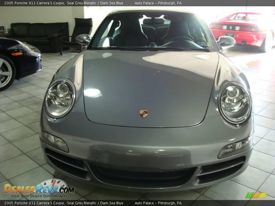 2005 Porsche 911 Carrera S Coupe Seal Grey Metallic / Dark Sea Blue Photo #8