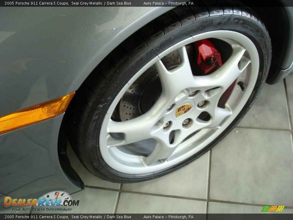 2005 Porsche 911 Carrera S Coupe Seal Grey Metallic / Dark Sea Blue Photo #9