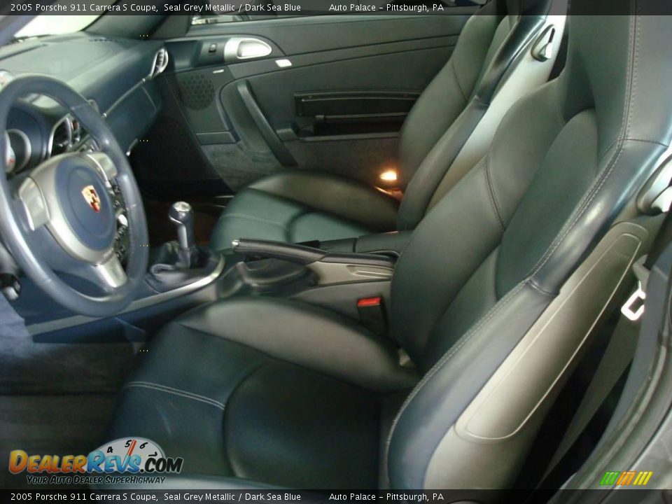 2005 Porsche 911 Carrera S Coupe Seal Grey Metallic / Dark Sea Blue Photo #10