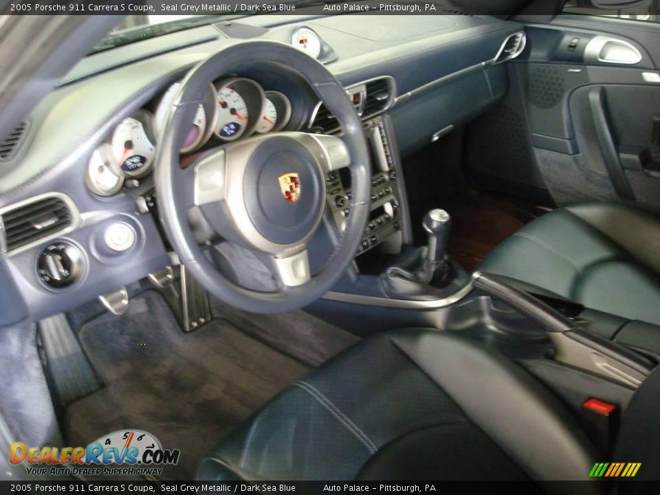 2005 Porsche 911 Carrera S Coupe Seal Grey Metallic / Dark Sea Blue Photo #15