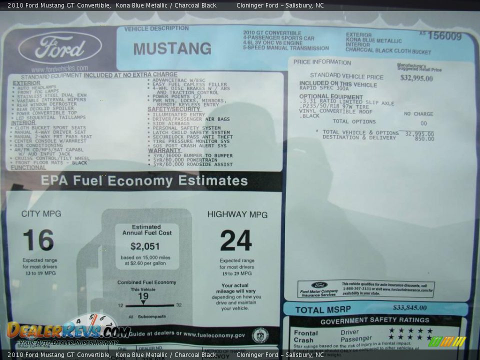 2010 Ford Mustang GT Convertible Kona Blue Metallic / Charcoal Black Photo #11