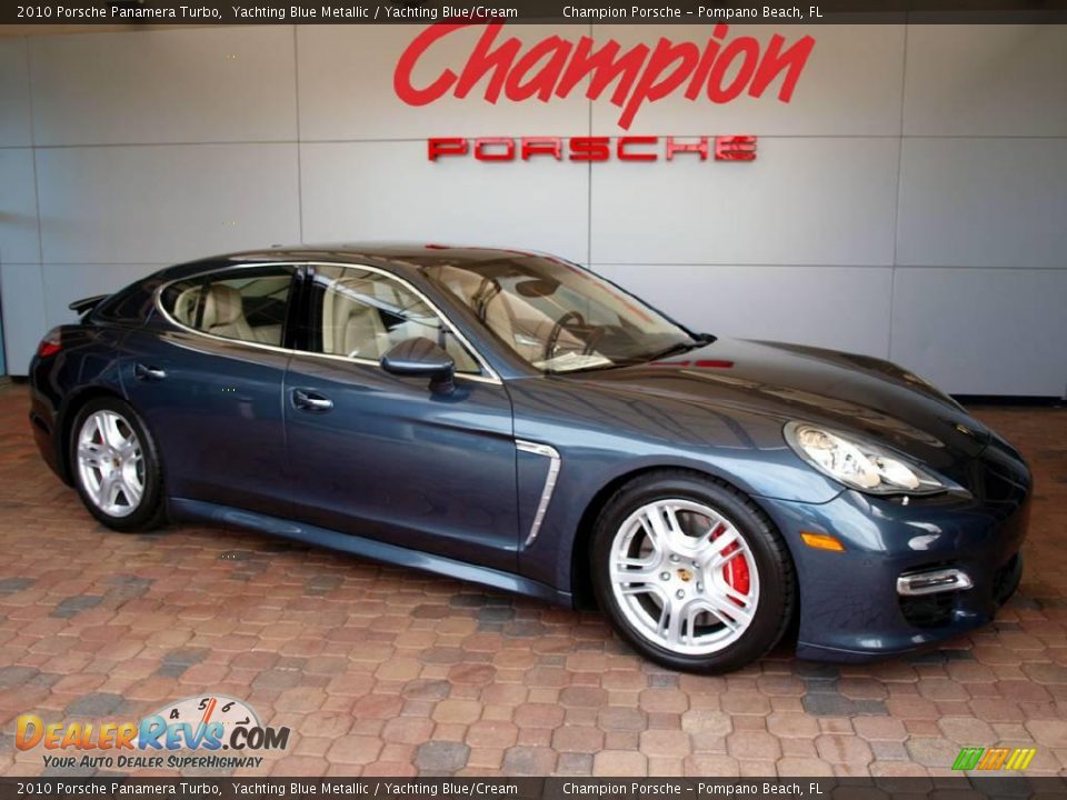 2010 Porsche Panamera Turbo Yachting Blue Metallic / Yachting Blue/Cream Photo #1