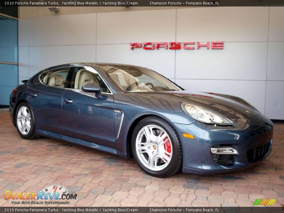 2010 Porsche Panamera Turbo Yachting Blue Metallic / Yachting Blue/Cream Photo #2