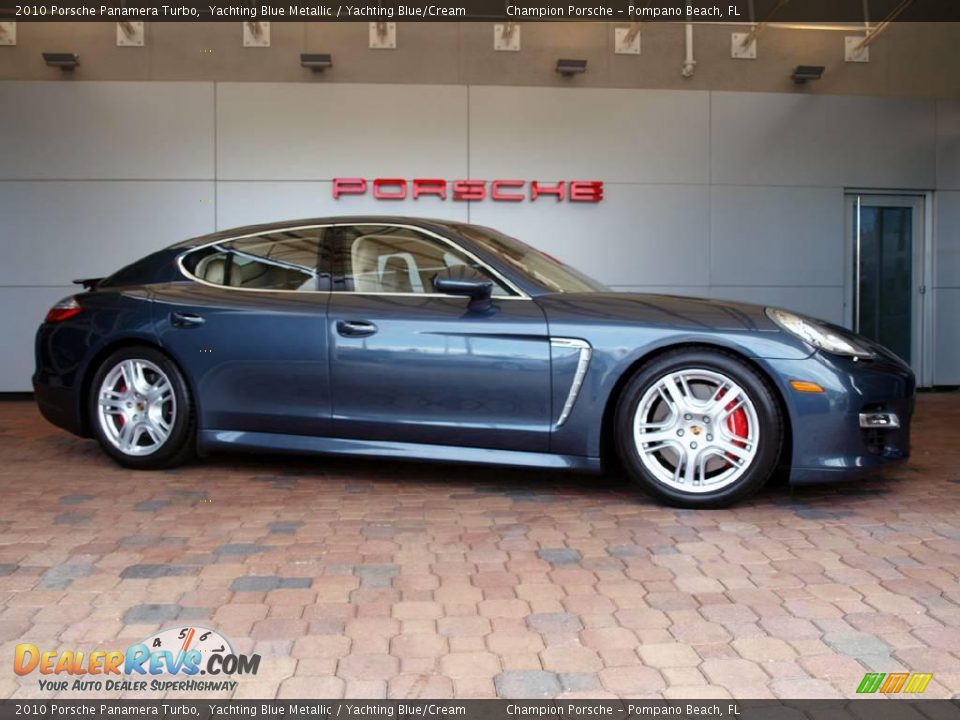 2010 Porsche Panamera Turbo Yachting Blue Metallic / Yachting Blue/Cream Photo #3