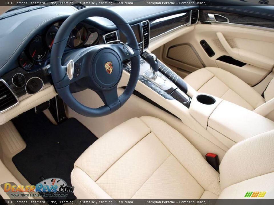 2010 Porsche Panamera Turbo Yachting Blue Metallic / Yachting Blue/Cream Photo #10