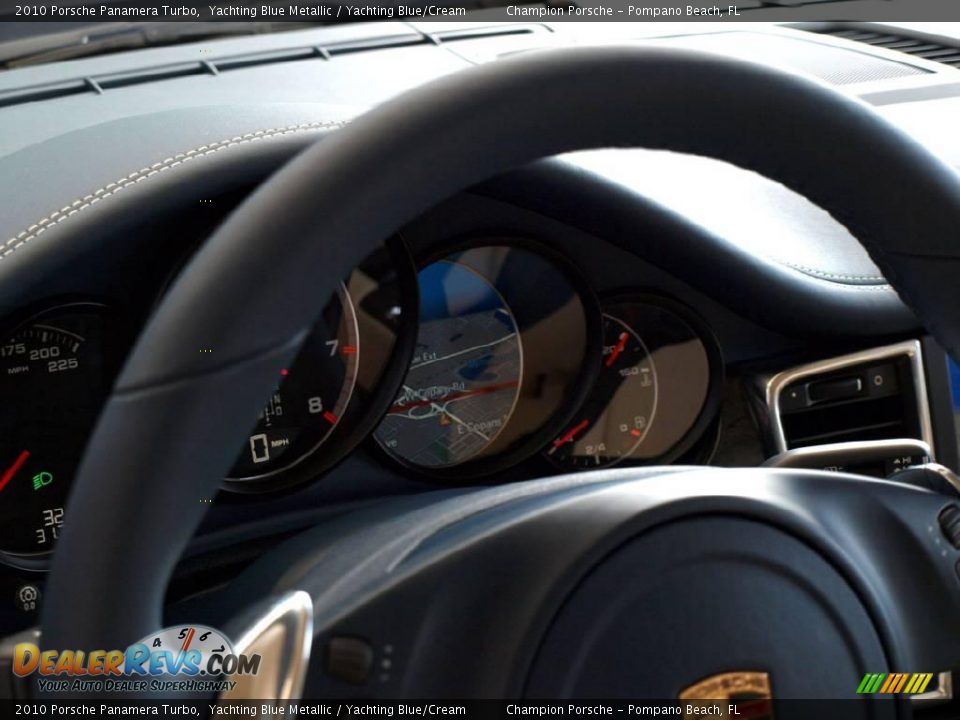 2010 Porsche Panamera Turbo Yachting Blue Metallic / Yachting Blue/Cream Photo #16