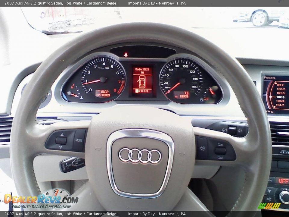 2007 Audi A6 3.2 quattro Sedan Ibis White / Cardamom Beige Photo #20
