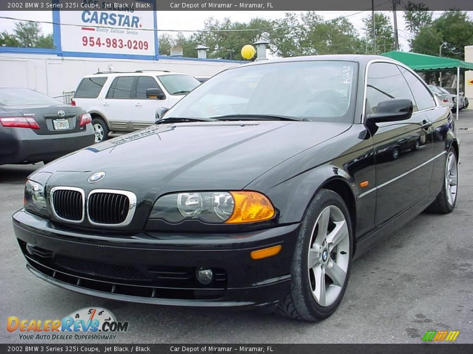 2002 BMW 3 Series 325i Coupe Jet Black / Black Photo #7