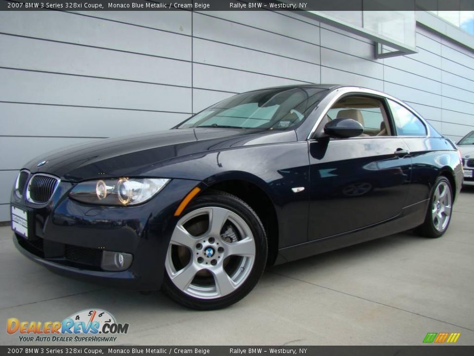 2007 BMW 3 Series 328xi Coupe Monaco Blue Metallic / Cream Beige Photo #1